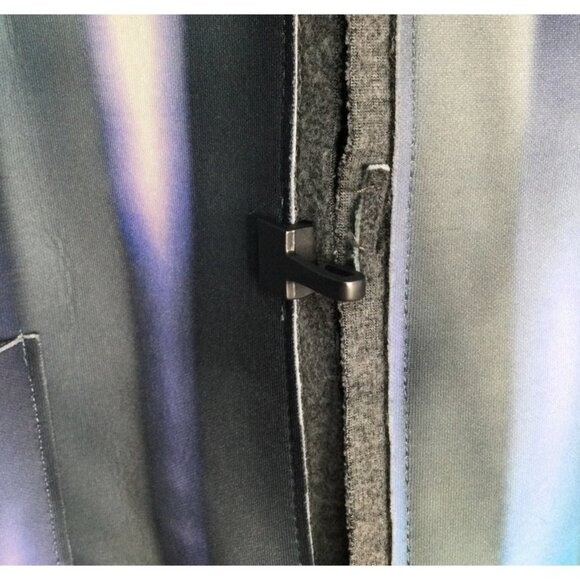 Elie Tahari Melody Reversible Wool Blend Jacket Crew Neckline Gray Blue Large - Picture 8 of 12